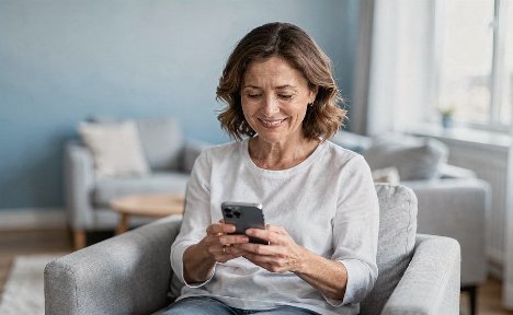 Family caregiver on phone